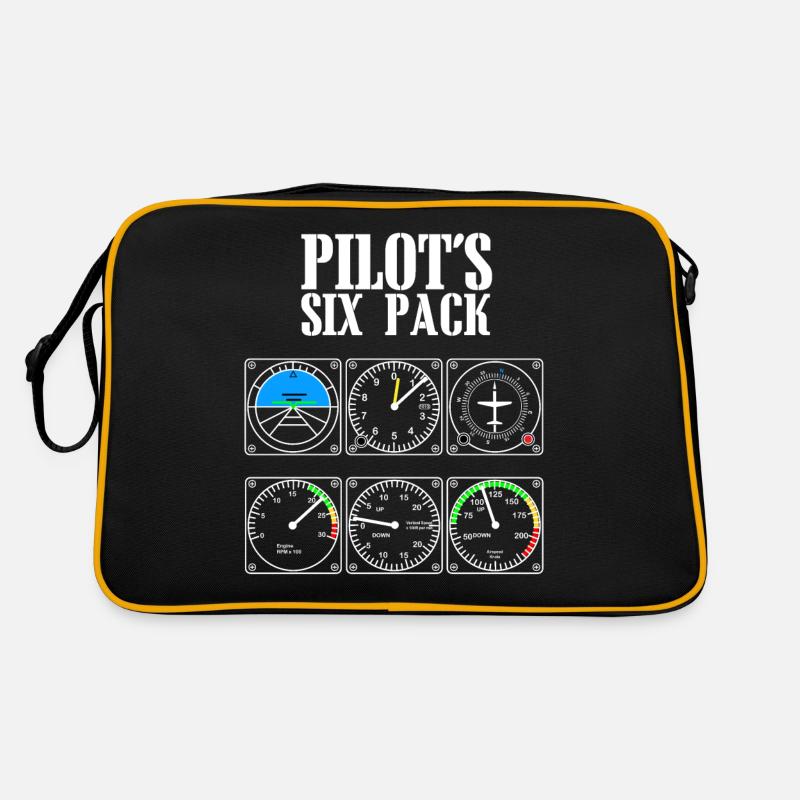 pilot - Retro Tasche - Schwarz/Gold