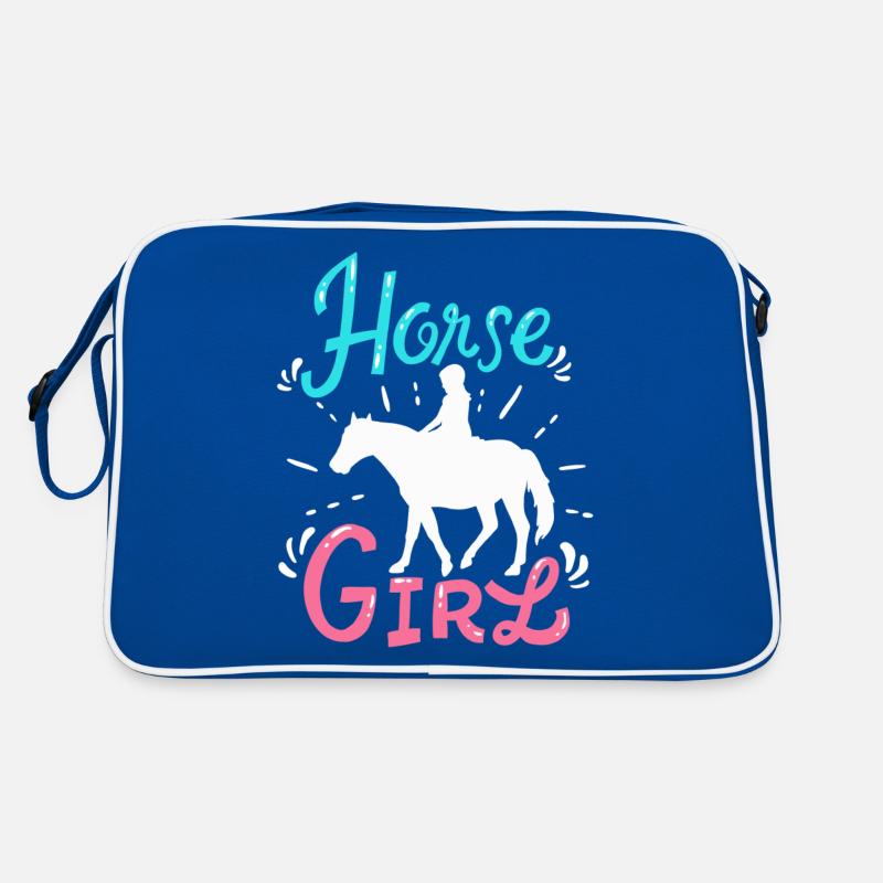Pferd Mädchen Retro Tasche