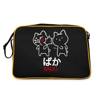 Anime Otaku Funny Baka Cat Cats - Retro Bag - black/gold - Back