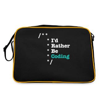 Id Rather Be Coding Comments - Computer Scientist - Retro Bag - black/gold - Back