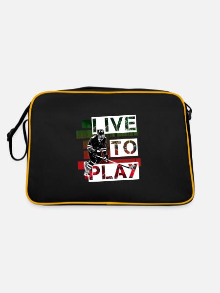 Eishockey - Retro Tasche - Schwarz/Gold - Hinten