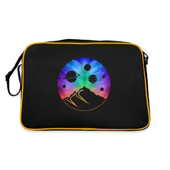 Planet colorful outer space Milky Way - Retro Bag - black/gold - Back
