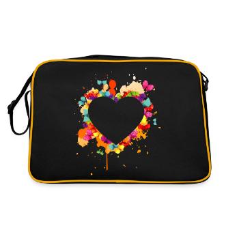 Colourfull heart little heart gift idea - Retro Bag - black/gold - Back