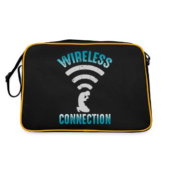 Connection Prayer Christian Faith God Humor - Retro Bag - black/gold - Back