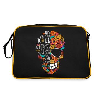 Fleurs de crâne de sucre de fleur de mère Hippie - Sac Retro - noir/or - Dos