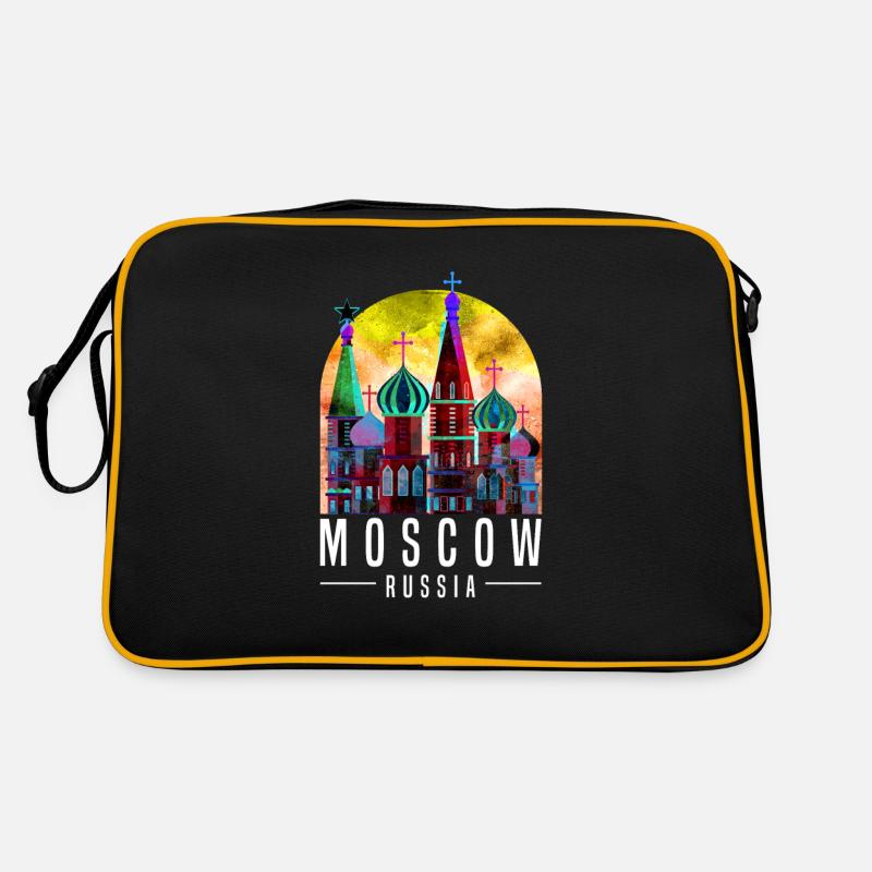 Moskau Russland - Retro Tasche - Schwarz/Gold