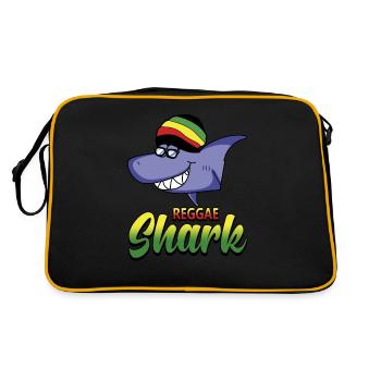 Reggae Shark Rastafari Musique Cadeau Jamaïque - Sac Retro - noir/or - Dos