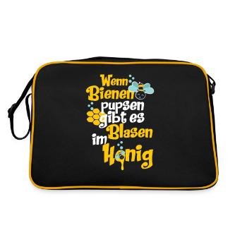 When bees puff, there are bubbles in the honey - Retro Bag - black/gold - Back