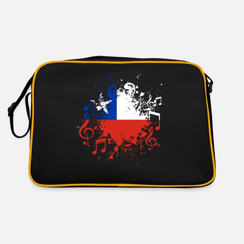 Musique de drapeau du Chili - Sac Retro - noir/or