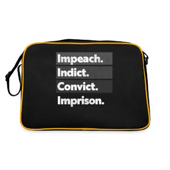  Impeach, Anti  Protest - Retro Bag - black/gold - Back