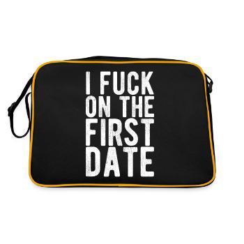 Cheeky humor for the first date statement - Retro Bag - black/gold - Back
