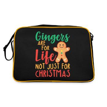 Gingers Are For Life Not Just For Christmas Funny - Retro Tasche - Schwarz/Gold - Hinten
