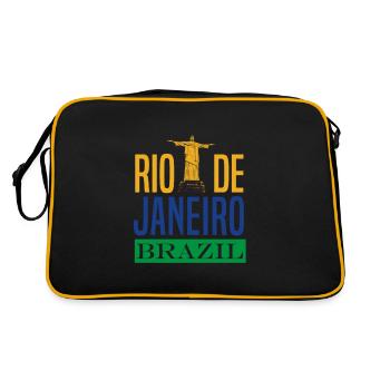 Brasilien Rio de Janeiro - Retro Tasche - Schwarz/Gold - Hinten