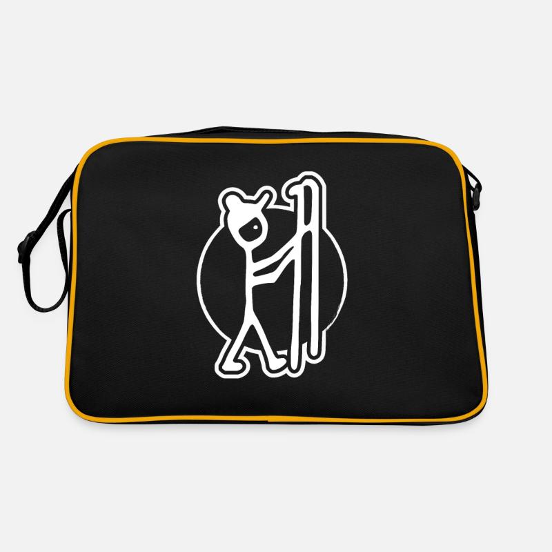 Funny skier skiing Retro Bag