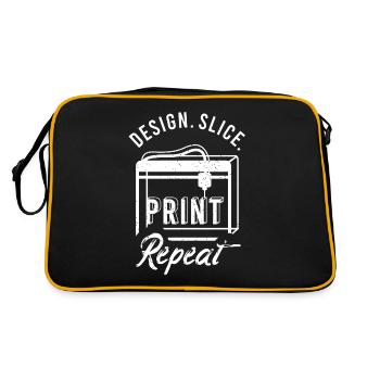 3D Print Gift Funny Quote 3D Print - Retro Bag - black/gold - Back