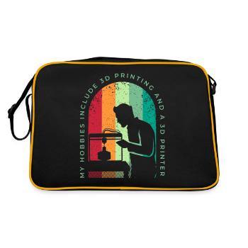 3D Print Gift Funny Quote 3D Print - Retro Bag - black/gold - Back