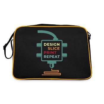 3D Print Gift Funny Quote 3D Print - Retro Bag - black/gold - Back