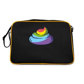 Unicorn haufen Kot Knödel AA Poop Scheisse - Retro Tasche - Schwarz/Gold - Hinten