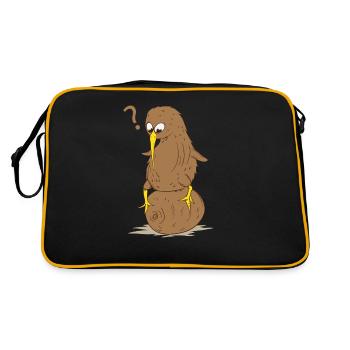 Kiwi Bird Fruit Kiwi Run Bird - Sac Retro - noir/or - Dos
