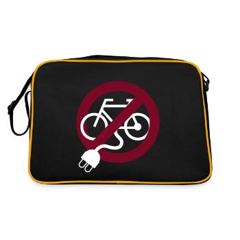 Anti Ebike Radfahrer - Retro Tasche - Schwarz/Gold - Hinten