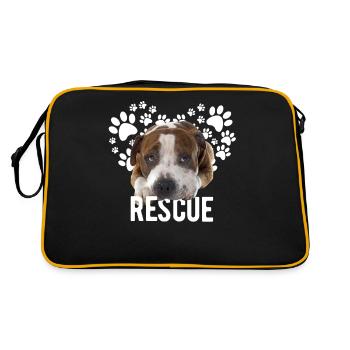 Mignon Pitbull Chien de sauvetage - Sac Retro - noir/or - Dos