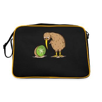 Kiwi nouvelle zélande oiseau incapable de voler kiwi fruit - Sac Retro - noir/or - Dos