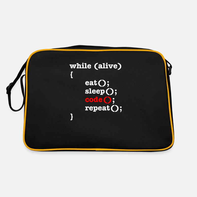 While Alive Eat Sleep Code Repeat - Informatiker Retro Tasche