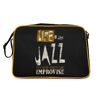 Jazz - Retro Tasche - Schwarz/Gold - Hinten