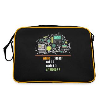 Programmierer - Retro Tasche - Schwarz/Gold - Hinten