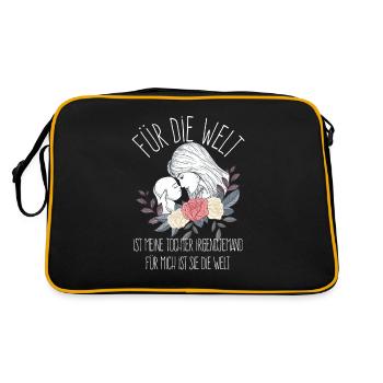 Mama Tochter Mutter Kind Baby Mutterliebe Geschenk - Retro Tasche - Schwarz/Gold - Hinten