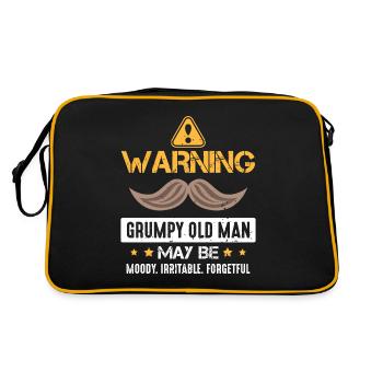 Avertissement vieillard grincheux appel de mauvaise humeur - Sac Retro - noir/or - Dos