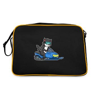 Chat motoneige hiver surf chaton - Sac Retro - noir/or - Dos