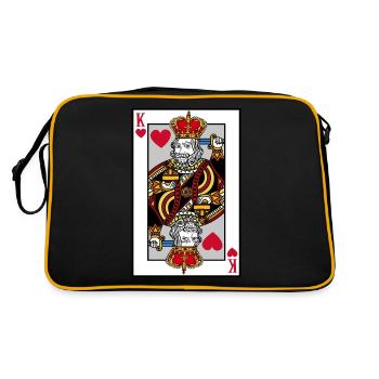 Blackjack Heart King T-Shirt Cards Poker Money - Retro Bag - black/gold - Back