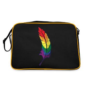 Plume Bird Nature LGBT Cadeau gratuit Gaypride Wind - Sac Retro - noir/or - Dos