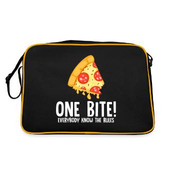 Pizza Rule Juste un morceau de fast food au salami - Sac Retro - noir/or - Dos
