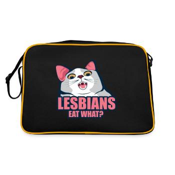 Les lesbiennes mangent ce chat drôle cadeau de couple LGBT - Sac Retro - noir/or - Dos