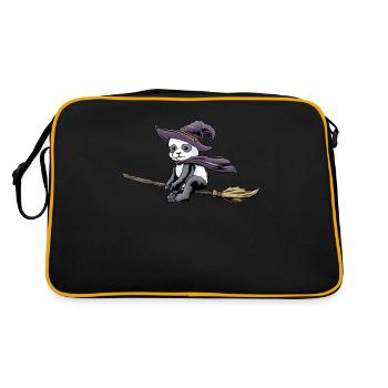 Panda Halloween Funny Panda Halloween Gift - Retro Bag - black/gold - Back