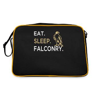 Falknerei Falke Adler Beizjagd Greifvogel Beruf - Retro Tasche - Schwarz/Gold - Hinten