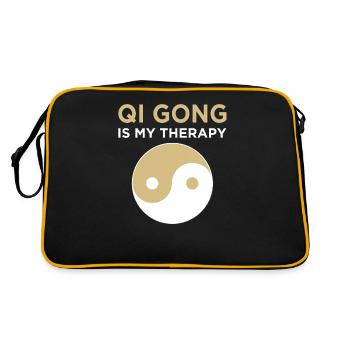 Qigong Qi Gong Tai Chi Thai Chi Chigong Yoga - Retro Tasche - Schwarz/Gold - Hinten