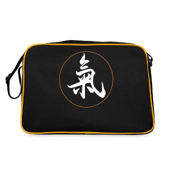 Qigong Qi Gong Tai Chi Thai Chi Chigong Yoga - Retro Tasche - Schwarz/Gold - Hinten
