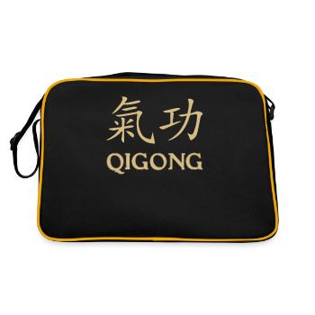 Qigong Qi Gong Tai Chi Thai Chi Chigong Yoga - Retro Tasche - Schwarz/Gold - Hinten