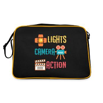 Cool Lights Camera Action Movie or Directors gift - Retro Bag - black/gold - Back
