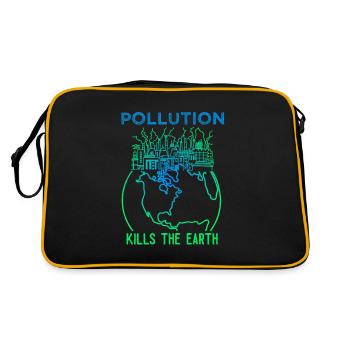 Pollution Kills The Earth - Retro Bag - black/gold - Back