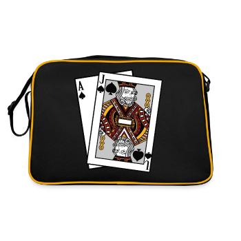 Blackjack Spades Ass Jacks T-Shirt Cards Poker Money - Retro Bag - black/gold - Back
