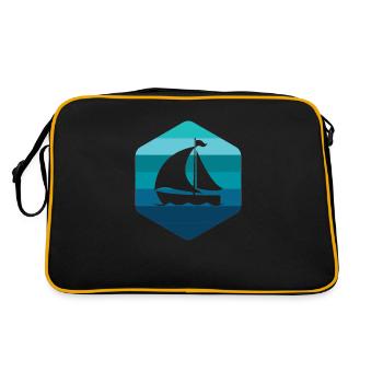 Bateau vintage rétro voile disant capitaine marin - Sac Retro - noir/or - Dos