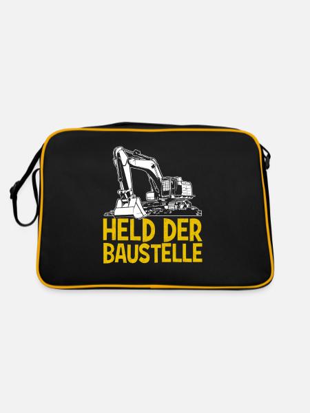 Held der Baustelle - Retro Tasche - Schwarz/Gold - Hinten