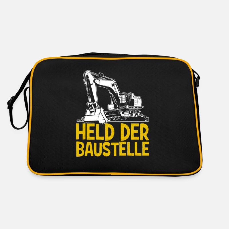 Held der Baustelle - Retro Tasche - Schwarz/Gold