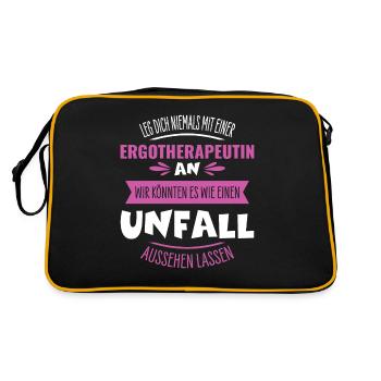 Ergotherapeutin - Retro Tasche - Schwarz/Gold - Hinten