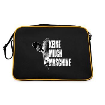 Kühe keine Milchmaschinen We Are Their Voice Kuh - Retro Tasche - Schwarz/Gold - Hinten