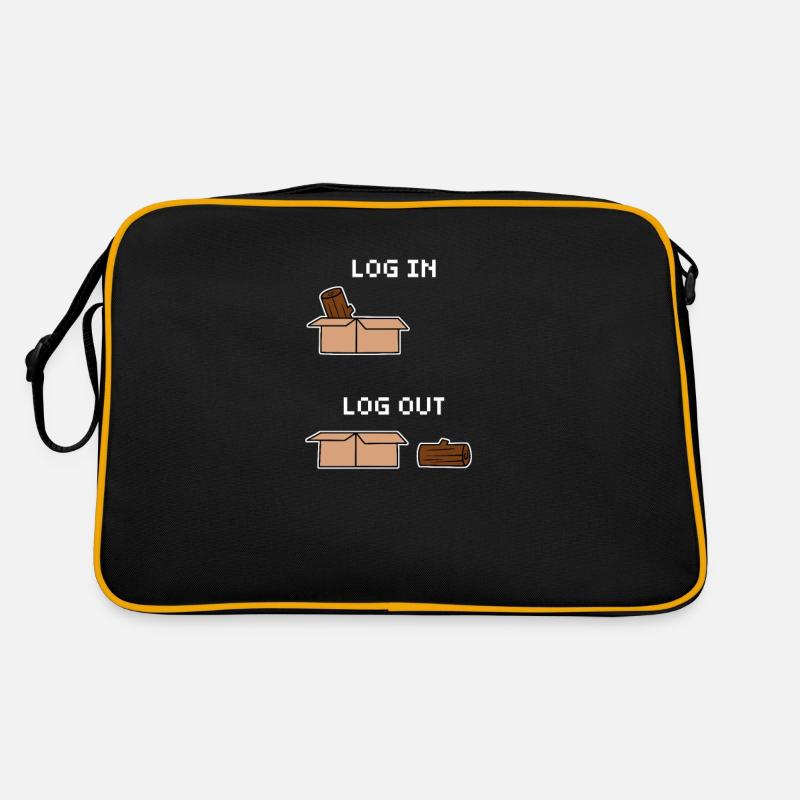 Computer Science Computer Humor Funny Log In Log Out Retro Bag